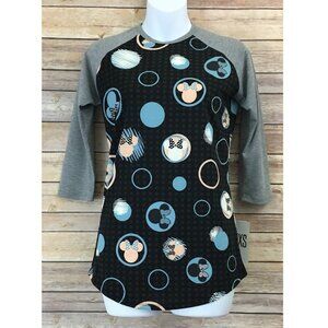 NWT Lularoe Randy T Womens size XXS Disney Minnie Mouse polka dot bubbles NEW